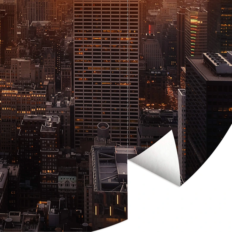 Round wall mural Ruiz Dueso - New York at Sunset - non self-adhesive/self-adhesive wallpapers 