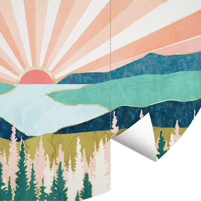 Behangcirkel SpaceFrog Designs - Retro Zomer - vliesbehang/zelfklevend vliesbehang 