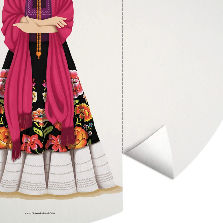 Fototapete Tohmé - Frida Kahlo - Rund - Selbstklebend/Vlies 