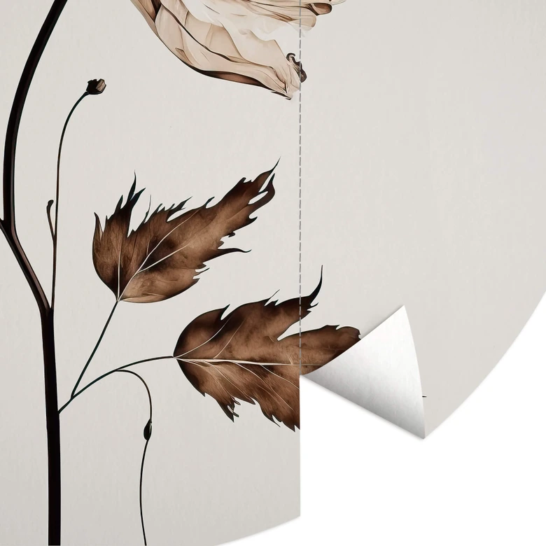 Behangcirkel Treechild - Droogbloemen - vliesbehang/zelfklevend vliesbehang 