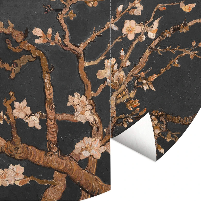 Fototapete van Gogh - Mandelblüte herbstlich - Rund - Selbstklebend/Vlies 