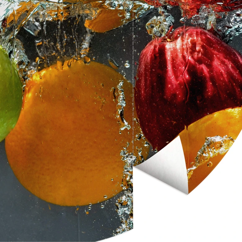 Fruta refrescante - Fotomural redondo - Papel pintado autoadhesivo/no tejido 