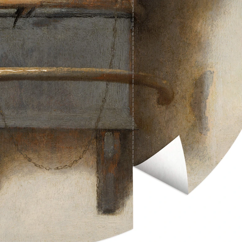 Papier peint photo rond Fabritius - Le chardonneret - papier peint intissé/papier peint intissé autocollant 