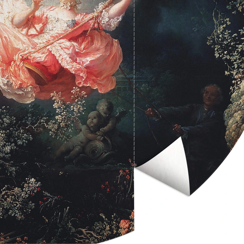 Fragonard - El columpio - Fotomural redondo - Papel pintado autoadhesivo/no tejido 