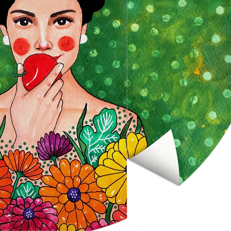 Fotomural Hülya - La manzana roja - Redondo - Papel pintado autoadhesivo/no tejido 