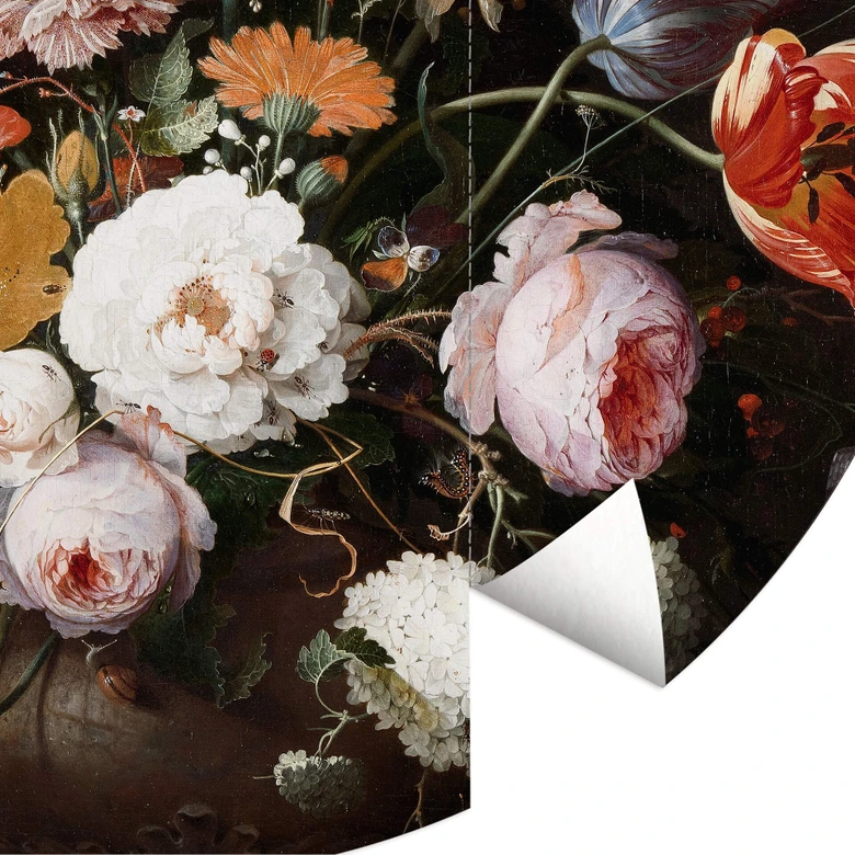 Fototapet - Rundt Mignon - Stilleben med blomster - vliesetapet/selvklæbende non-woven tapet 