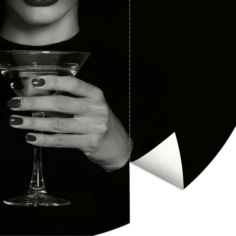 Papier peint photo rond Refat - Un verre de martini - papier peint intissé/papier peint intissé autocollant 