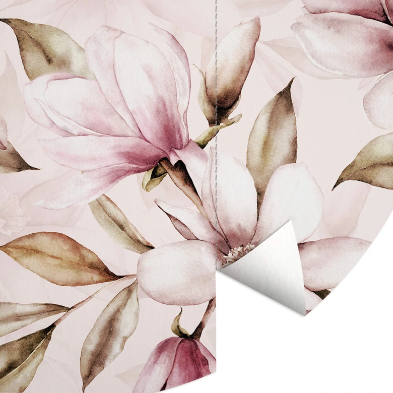 Fototapet - Rundt UN Designs - Soft Magnolia - vliesetapet/selvklæbende non-woven tapet 