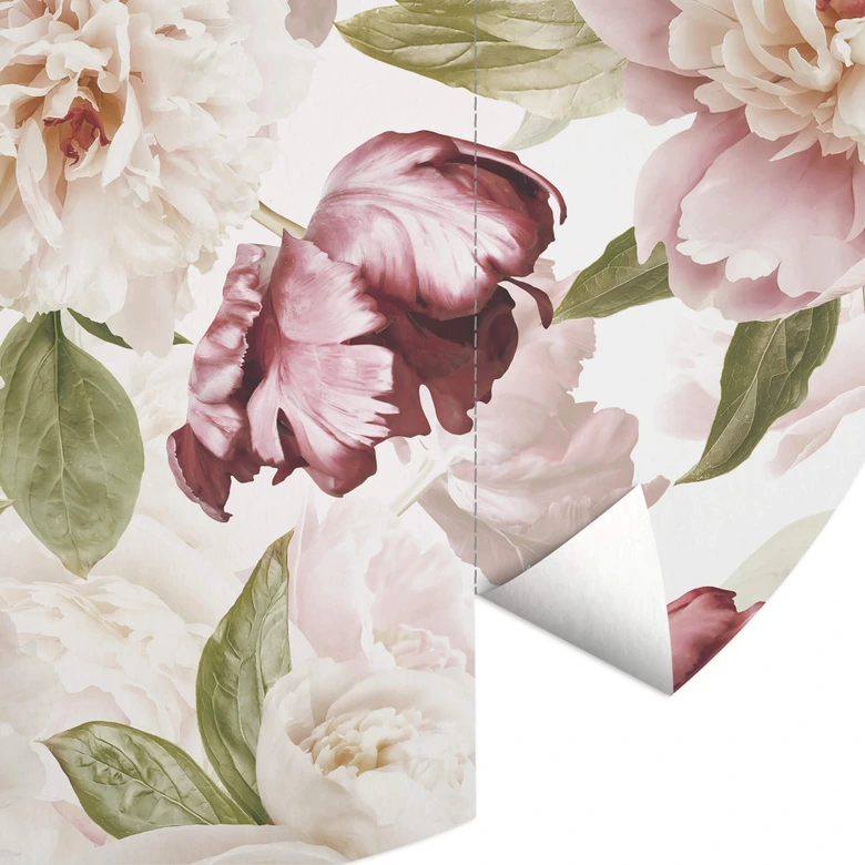 Fototapete UN Designs - Vintageblüten - Rund - Selbstklebend/Vlies 