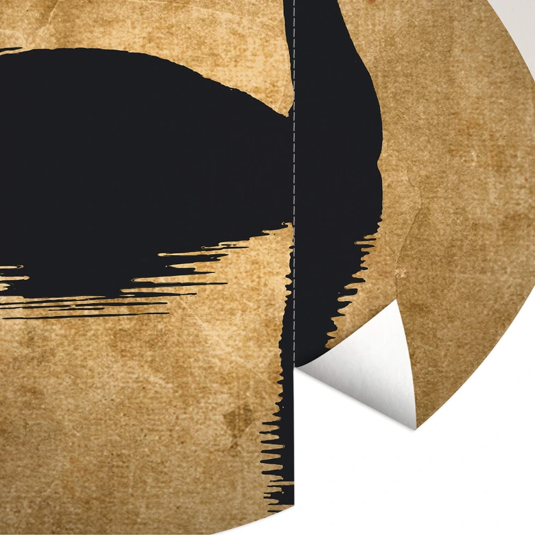 Fototapet - Rundt Kubistika - Svanesøen under fuldmåne - vliesetapet/selvklæbende non-woven tapet 