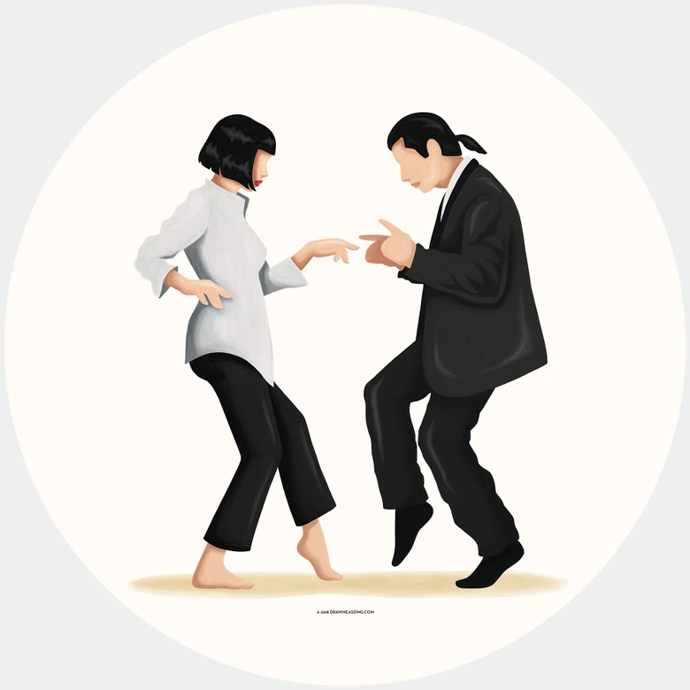 Behangcirkel Tohmé - Pulp Fiction - vliesbehang/zelfklevend vliesbehang 