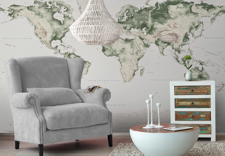 Wall Mural World Map – Vintage 
