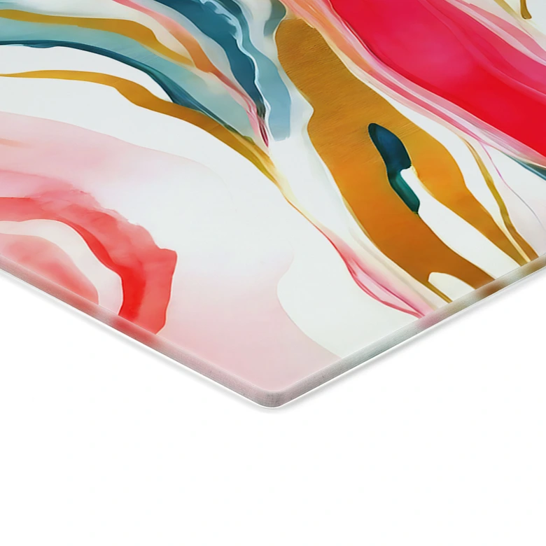 Tableau sur verre Marbrerie colorée abstraite - Gokhale 