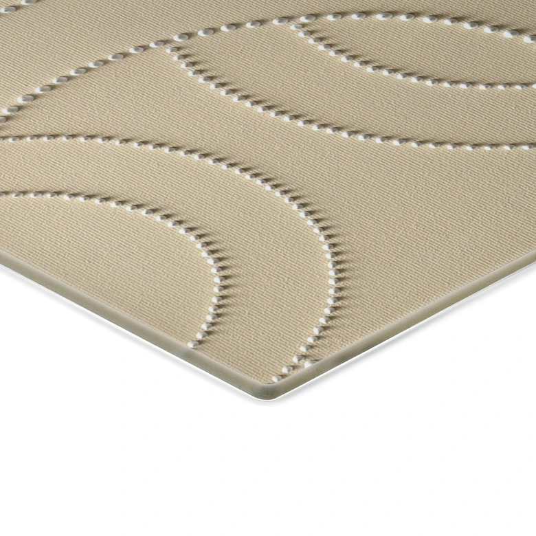 Glasbild Abstrakte Ringe beige - Grande 