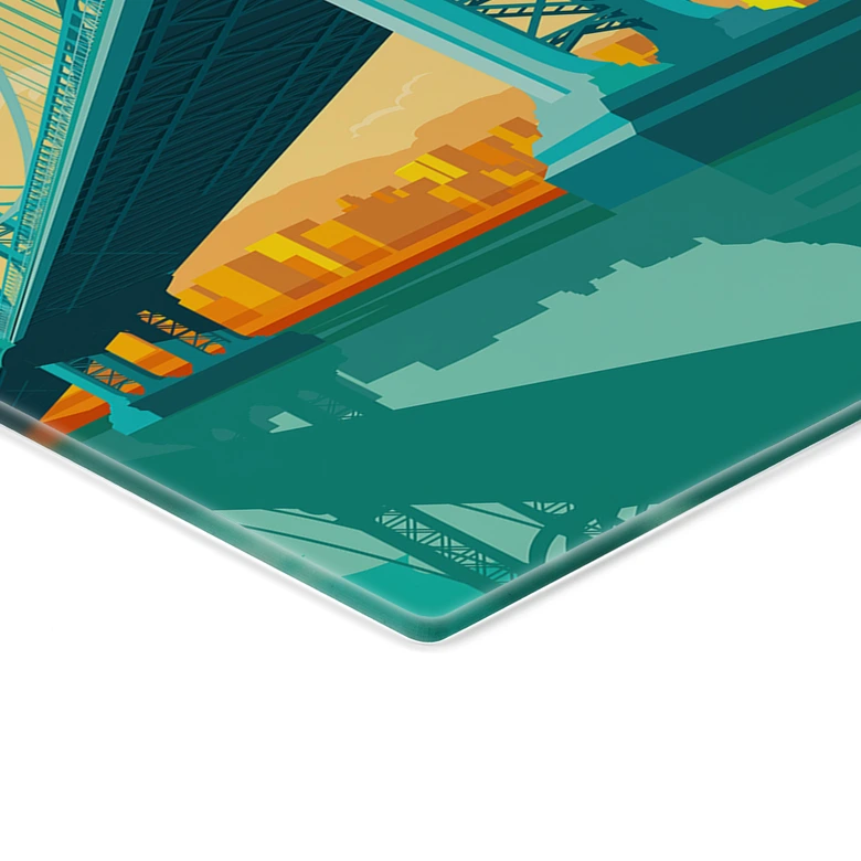 Glasbild Stadtblick durch die Manhattan Bridge - Heemskerk 