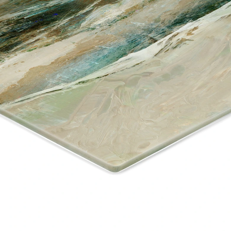 Glasbild Berge Abstrakt - Hobday 