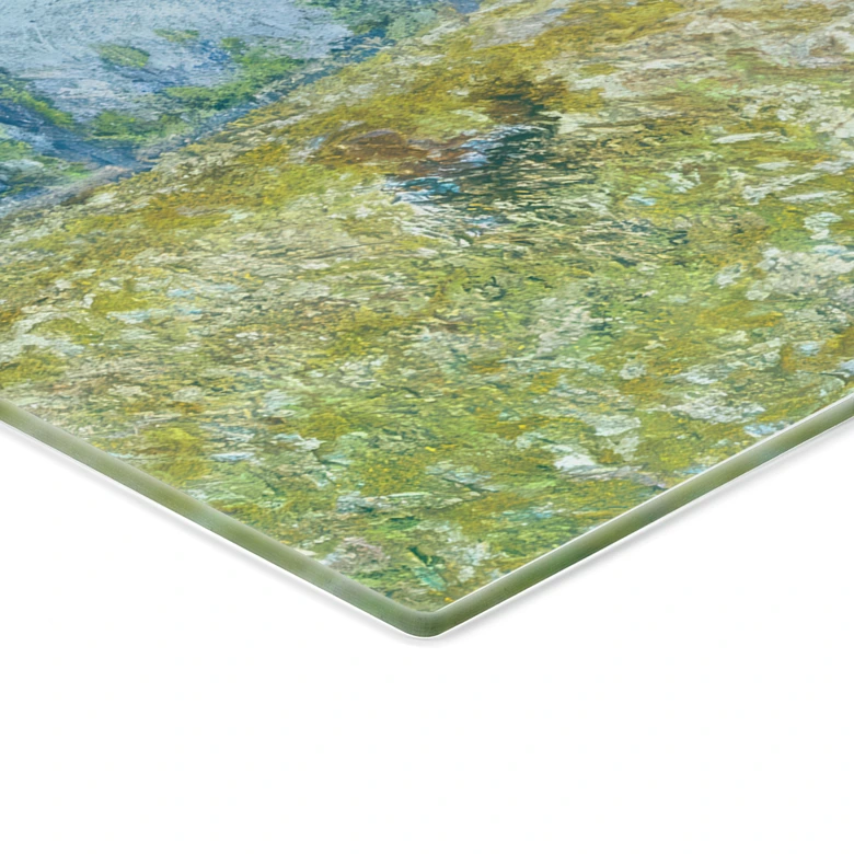 Glasbild Monet - Felder im Frühling 