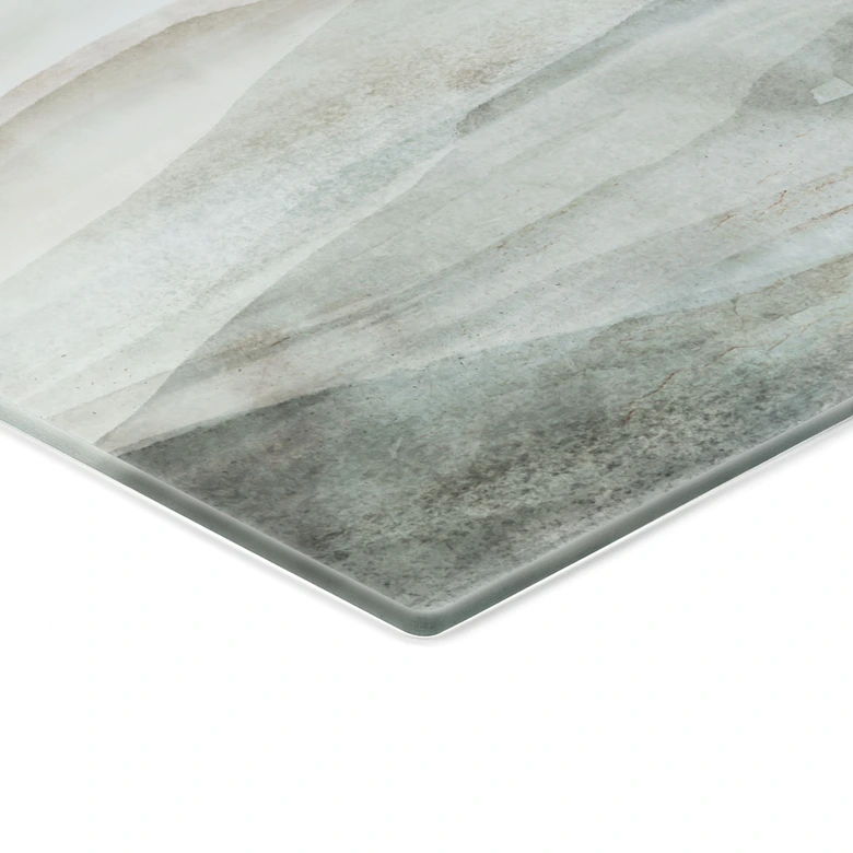 Glasbild Neblige Berglandschaft Aquarell - Ms Tiff 
