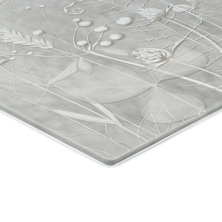 Glasbild Pflanzen in Weiß im modernen Design - Ms Tiff 