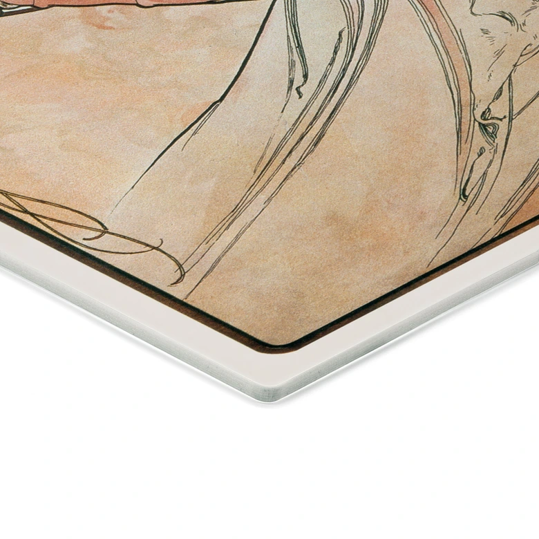 Glasbild Mucha - Vier Künste: Die Malerei 