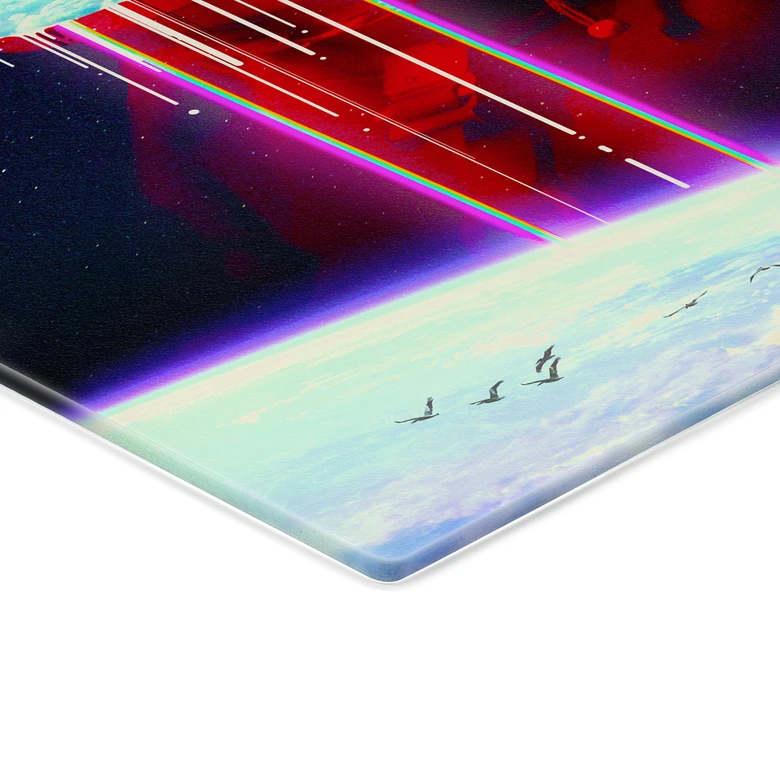 Glasbild Astronaut mit Blick auf die Erde - Nicebleed 
