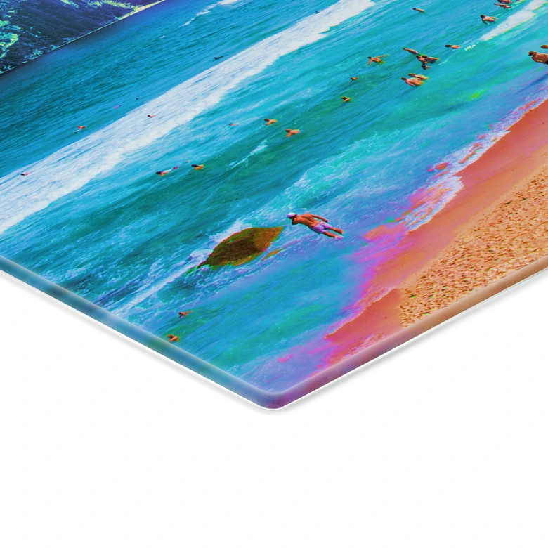 Glasbild Error 404 am Strand - Nicebleed 