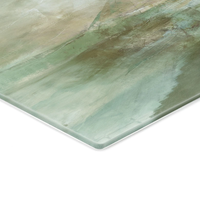 Tableau en verre Vert sauge, lumière brumeuse - Schmucker 