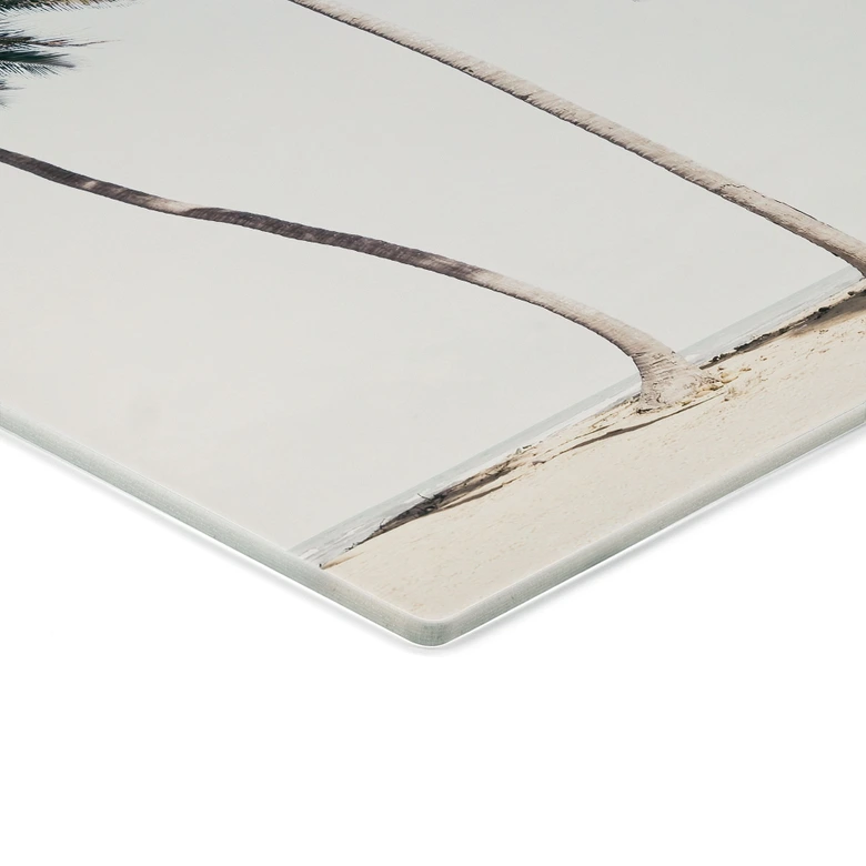 Glass Wall Art Tropical Palm Trees on the Beach - Sisi & Seb 