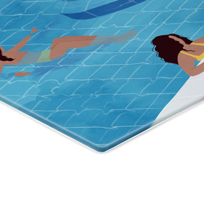 Glasbild Entspannen am Pool - Tomljanovic 