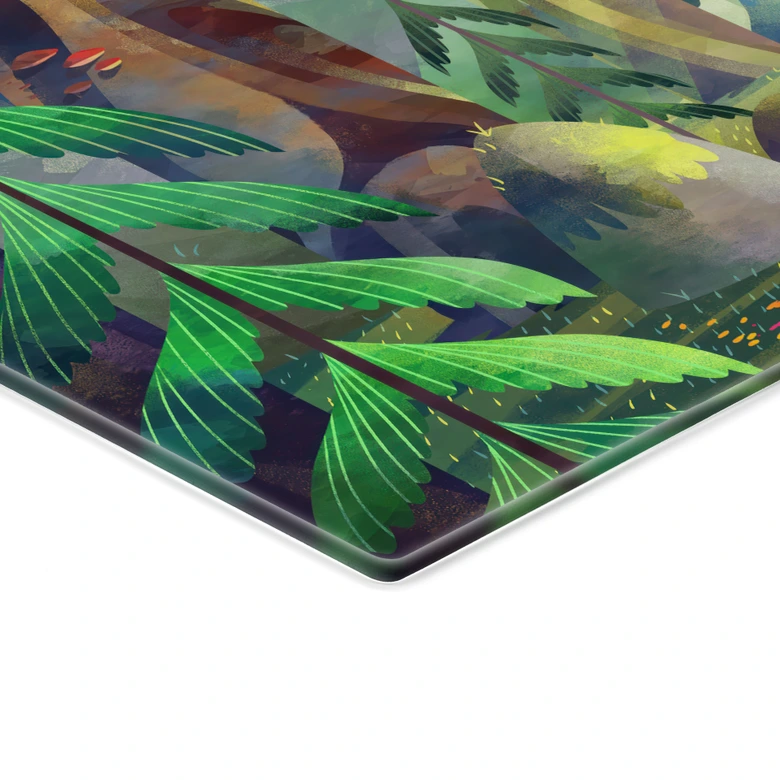 Tableau en verre Forêt enchantée dans la lumière - DigitalArtsi 