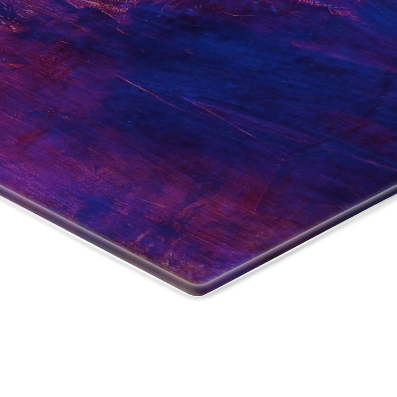 Tableau en verre Ligne de côte abstraite en violet - Schmucker - Carré 