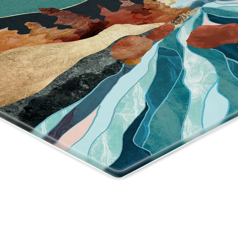 Tableau sur verre Montagne Terre Rivière - SpaceFrog Designs 