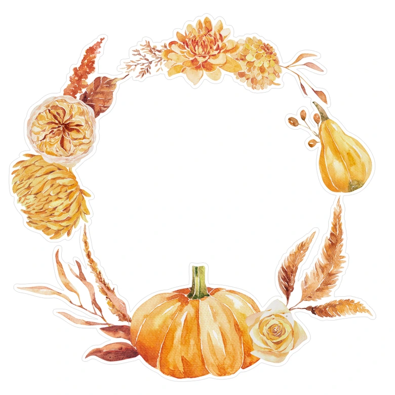 Fensterbild Goldener Herbstkranz 