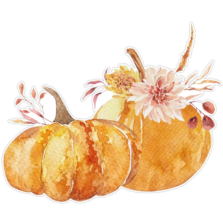 Höstlig pumpa par fönsterbild 