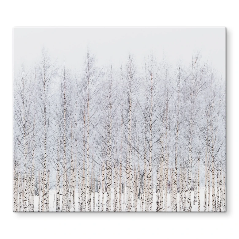 Herdabdeckplatte Birkenwald im Winter - EMELIEmaria 