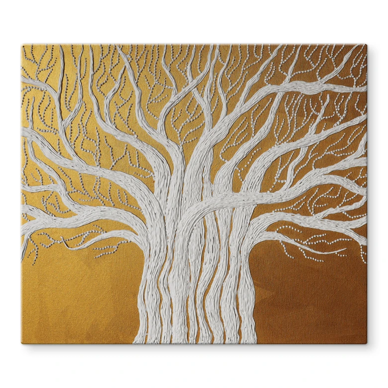 Stove cover plate white tree of life abstract - Grande 