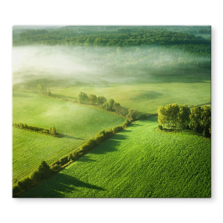 Herdabdeckplatte Idyllische Felder im Nebel - Keller 