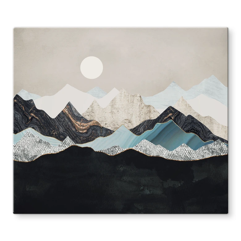 Herdabdeckplatte Ruhige Berglandschaft in der Dämmerung - SpaceFrog Designs 