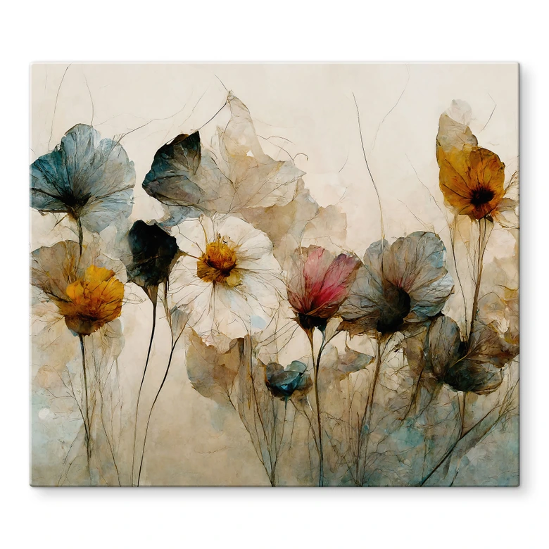 Bouquet of dried flowers stove cover plate - Treechild 