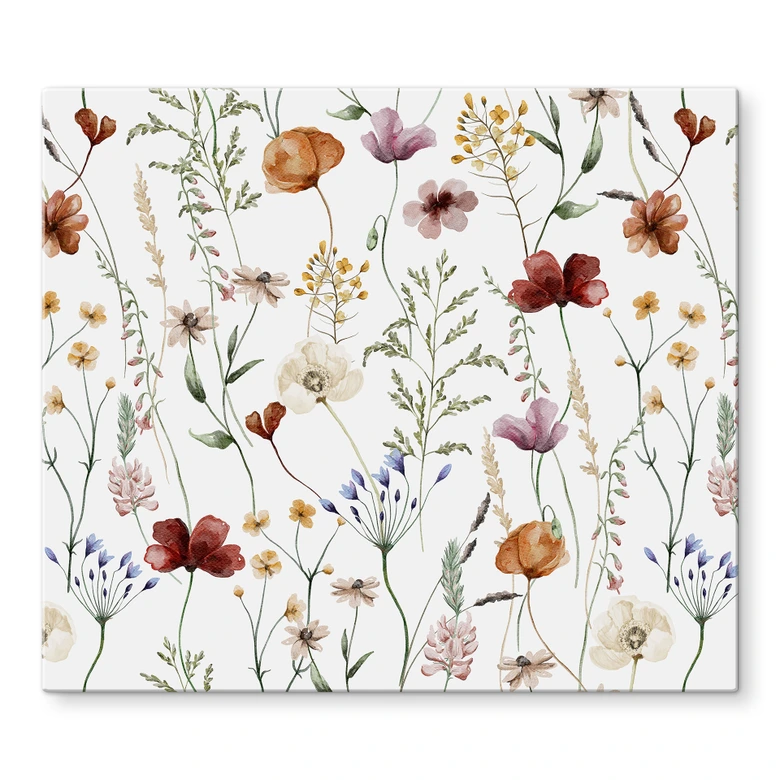 Herdabdeckplatte Bunte Wildblumen - UN Designs 