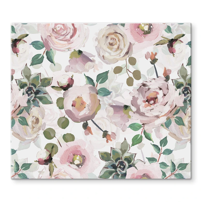 Herdabdeckplatte UN Designs - Blumen im Gemälde Stil 