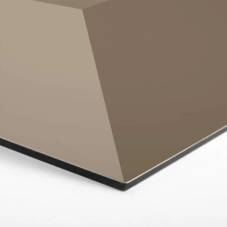 3D Hexagon - Alu-Dibond Dunkelbraun 