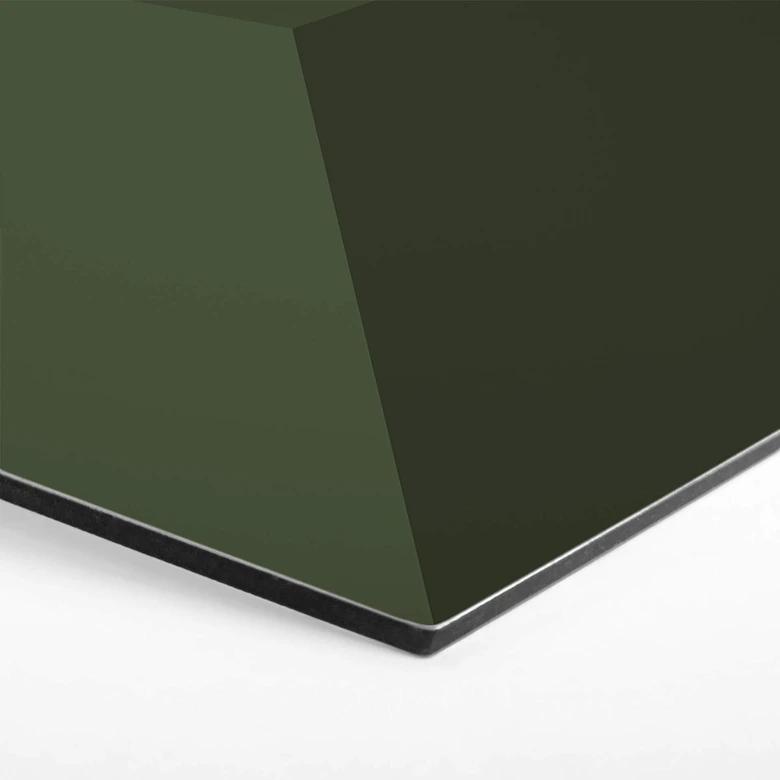 3D Hexagon - Alu-Dibond Dunkelgrün 
