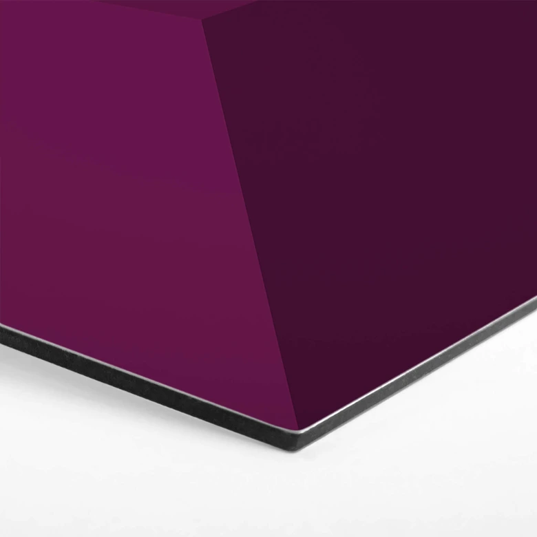 3D Hexagon - Alu-Dibond Dunkelmagenta 