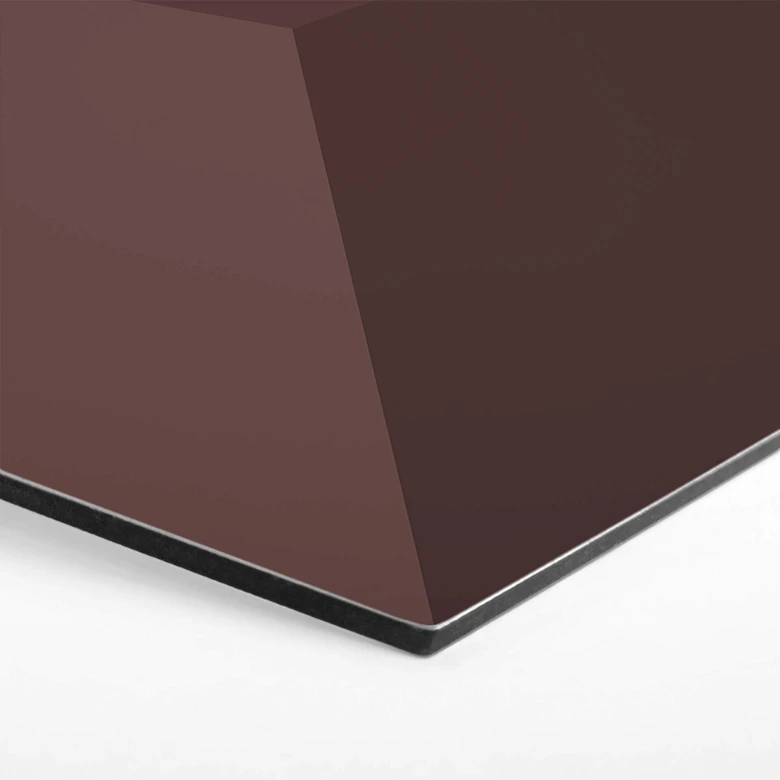3D Hexagon - Alu-Dibond Dunkelrot 