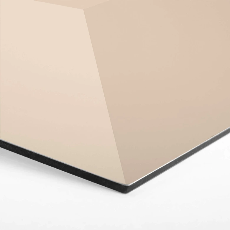 Hexagone à effet 3D - alu-Dibond marron 