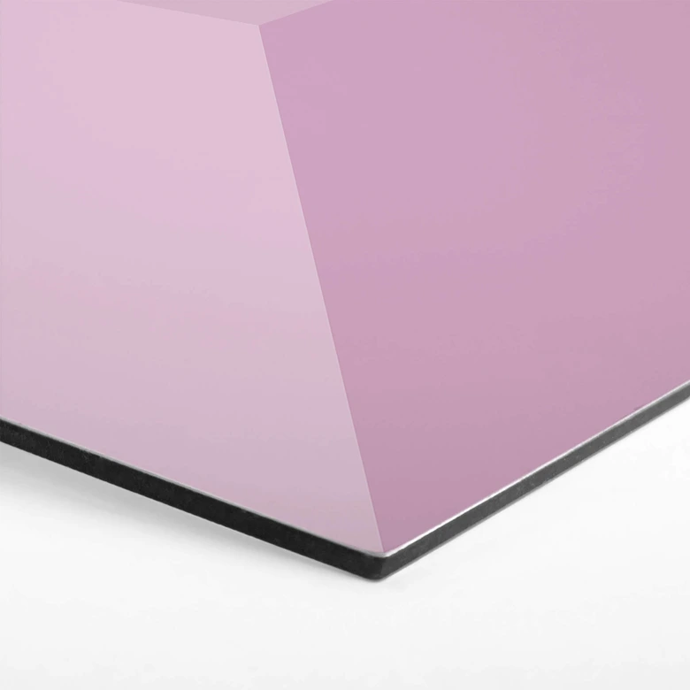 Hexagone à effet 3D - alu-Dibond magenta clair 