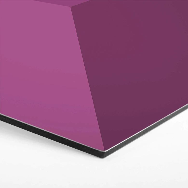 Hexagone à effet 3D - alu-Dibond magenta 