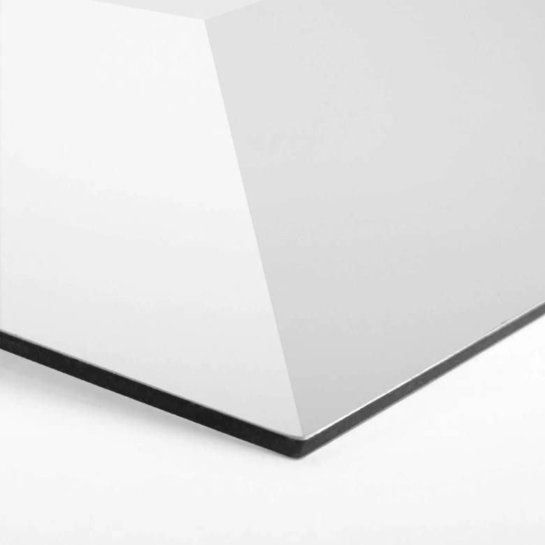 3D Hexagon - Alu-Dibond Weiß 