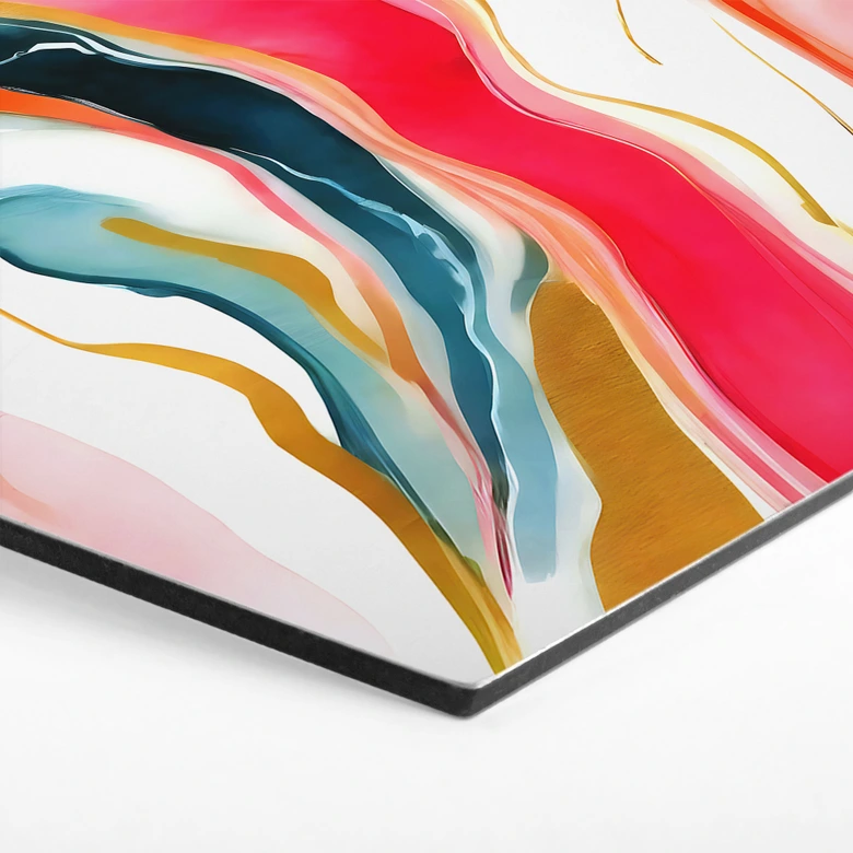 Hexagone - alu-Dibond Marbrerie colorée abstraite - Gokhale 